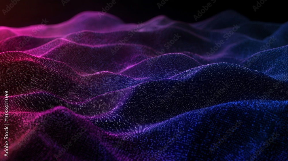 Leinwandbilder 3D rendering of an abstract digital background derived from colored rounded lines. Big data visualization.