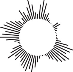 Circular ripple icon. Concentric circles with broken lines isolated on white background. Vortex,...