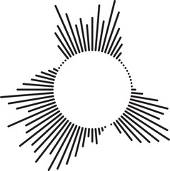 Circular ripple icon. Concentric circles with broken lines isolated on white background. Vortex,...