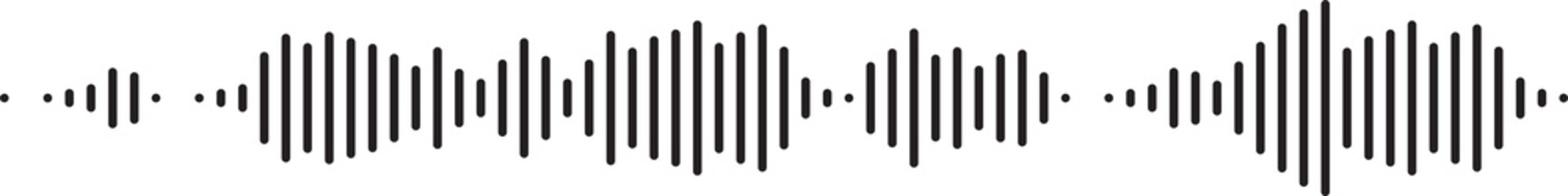 Voice message equalizer. Voice sound line with broken lines isolated on white background. Vortex,...
