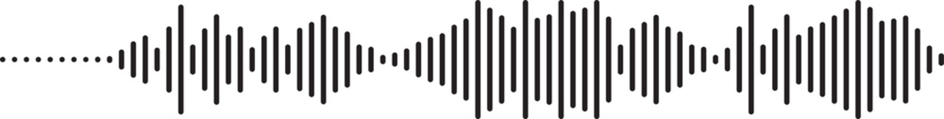 Voice message equalizer. Voice sound line with broken lines isolated on white background. Vortex,...