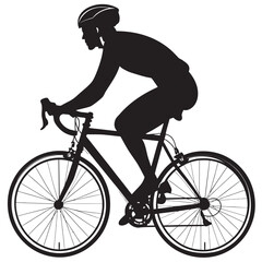 Vector Illustration of a Racing Cyclist Silhouette