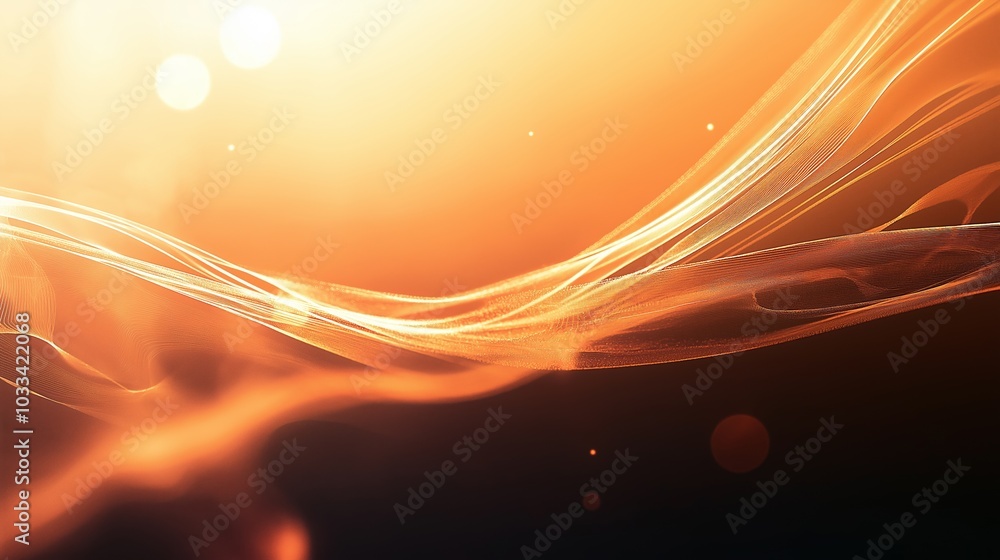 Poster abstract tech background in the form of blue waves, consisting of a large number of digital connecti