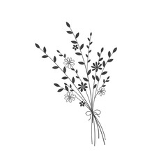 Flower design. Hand drawn decorative elements.