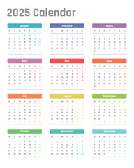 2025 year calendar, calendar design for 2025 starts monday