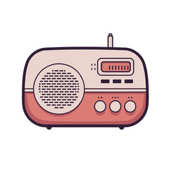 Vintage Pink Radio Illustration