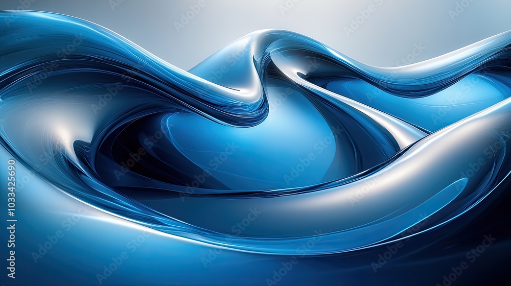 Aufkleber dynamic blue abstract image with fluid shapes perfect for modern design and creative projects
