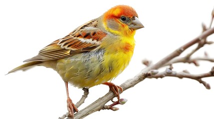 Fototapeta premium A Bird on White Background Image - a graceful and captivating visual. The bird on a pure white backdrop creates an enchanting and elegant scene.