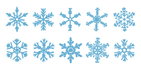 Snowflakes icon set. Snow sign. Snowflakes template. Snowflake winter. Snowflakes icons. Winter icon. Snowflake collection. Vector Illustration. Vector Graphic.