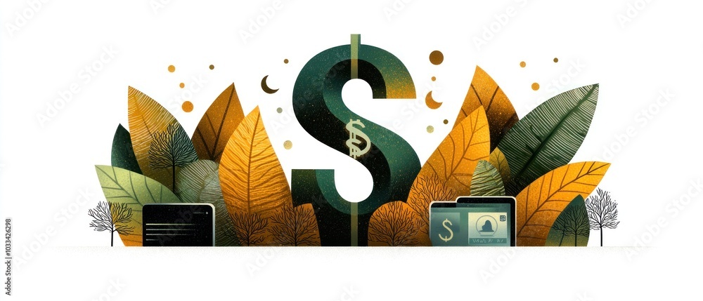 Poster create a stunning artistic representation of financial themes using technology to capture every deta