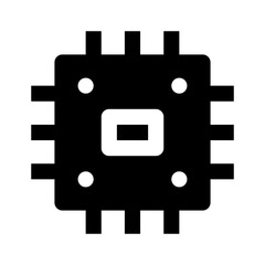 Cpu Simple Glyph Icon. Single icon, glyph vector icon