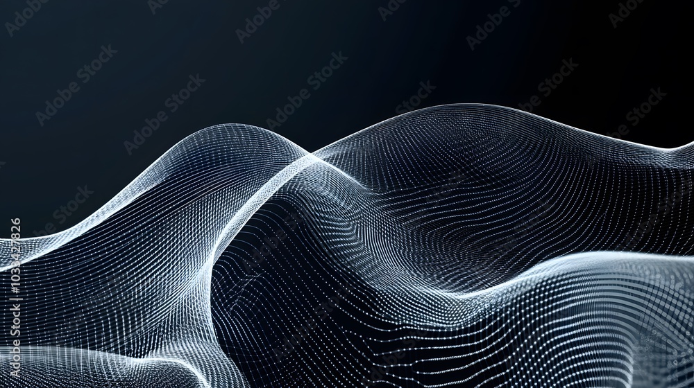 Aufkleber abstract white mesh pattern on a dark background