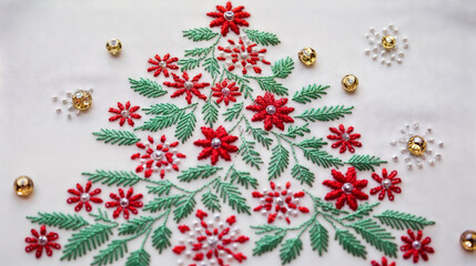 Christmas hand embroidery