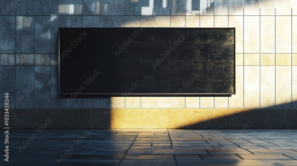 Poster plain wall with empty billboard in urban setting