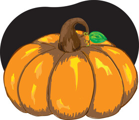 Hand drown pumpkin isolated vector clipart for Helloween