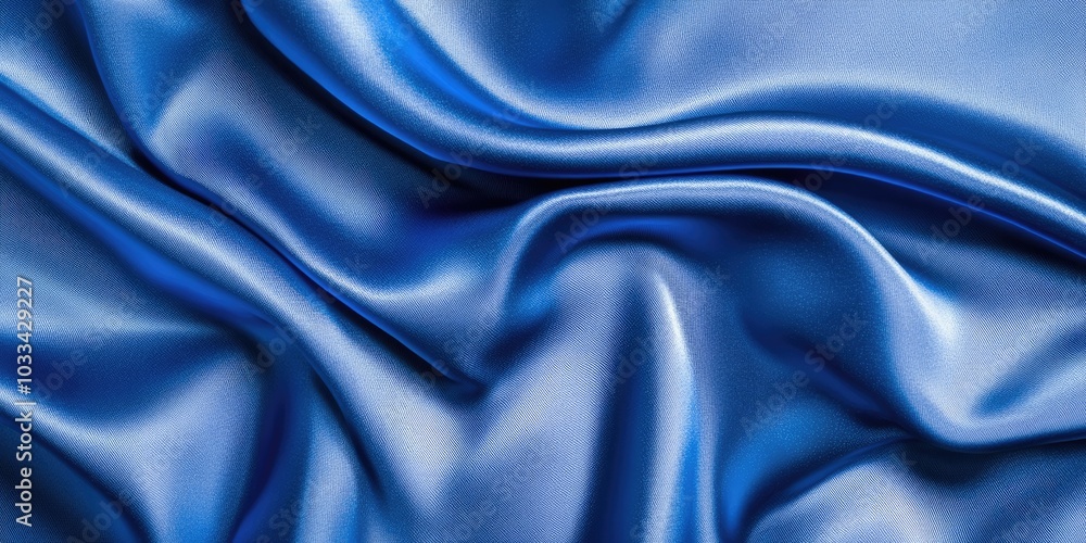 Poster texture. background. blue silk fabric, top view. the smooth, elegant texture of blue silk or satin f