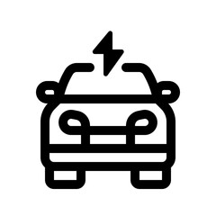 Obraz premium Electric Car Line Icon. Single icon, line vector icon