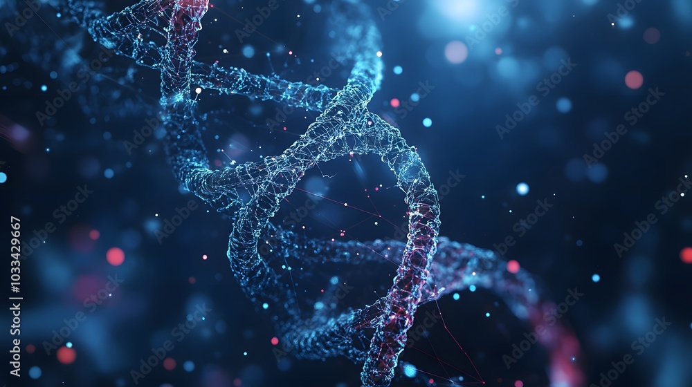 Poster abstract representation of a dna double helix