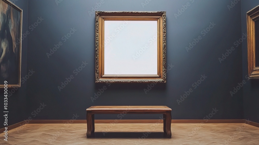 Poster Empty Frame in an Art Gallery Setting
