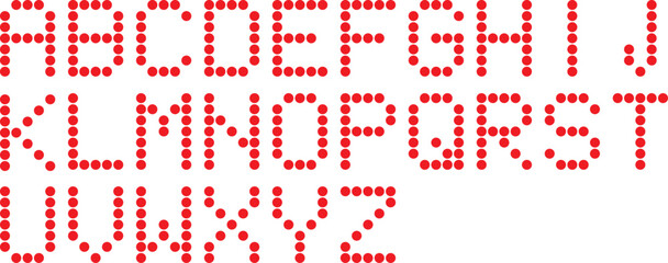 Digital alphabet set. Dot alphabets design.