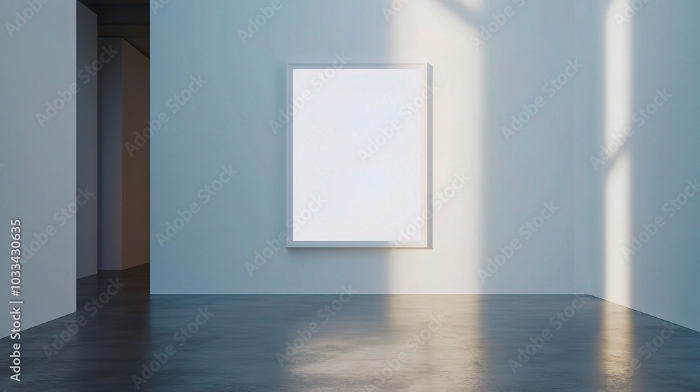 Poster minimalist gallery room with empty frame