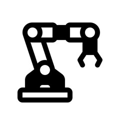 Robotic Arm Glyph Icon. Single icon, glyph vector icon