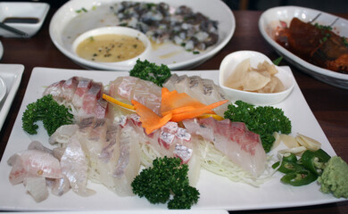 sashimi and live octopus
south korea