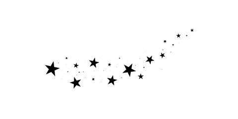 Stars on a white background.Meteoroid, comet, asteroid, stars.Falling star.