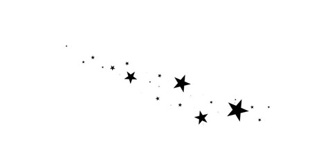 Stars on a white background.Meteoroid, comet, asteroid, stars.Falling star.