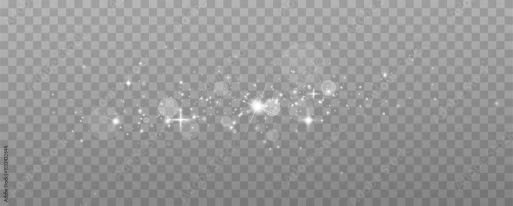 Aufkleber white light lights dust.christmas glowing light spark overlay.light effect with glitter particles. g