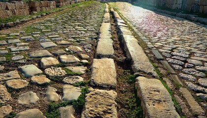 Architecture and structure of historical stone roads of the Roman period