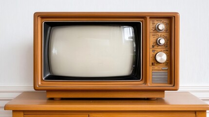 Vintage Wooden Television Set on a Wooden Stand