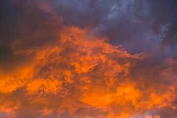 colorful and dramatic summer sunset clouds