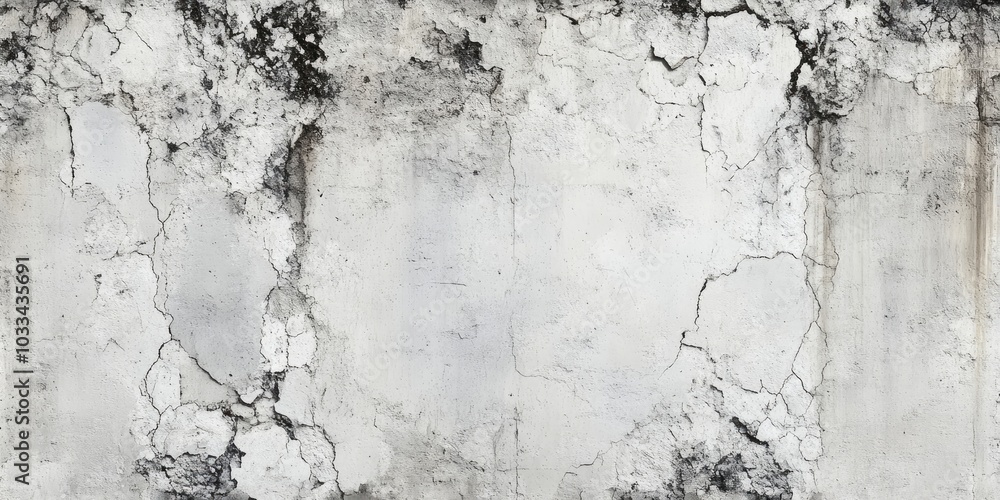 Poster grunge concrete cement wall with cracks or a distressed white backdrop of natural cement or aged sto