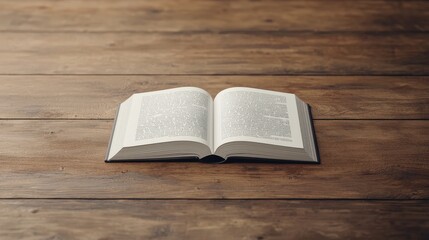 Obraz premium Exploring the depths of knowledge an open book on a rustic wooden table inviting readers to discover its secrets