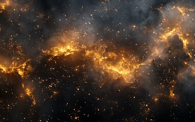 A vibrant cosmic scene of fiery light amidst a star-filled dark background, evoking the beauty and mystery of the universe.