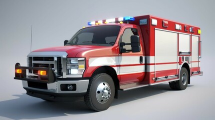 Fototapeta premium Create captivating 3D models of emergency vehicles, including ambulances and rescue helicopters