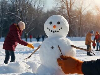 Building a Snowman in Winter Wonderland
