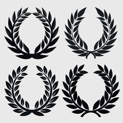 Laurel Wreath Vector Monochrome for Logo Design Element Asset