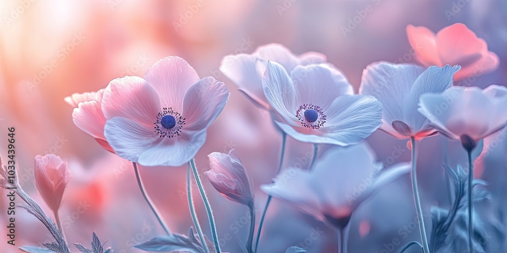 Poster Beautiful flowers created using color filters and soft light.