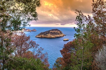 The island of Portixol in Javea in the Spanish Mediterranean