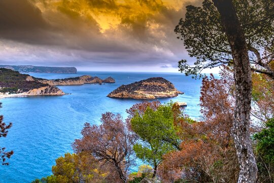 The island of Portixol in Javea in the Spanish Mediterranean