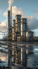 Obraz premium Create detailed 3D renders of industrial accidents, highlighting safety protocols and preventive measures