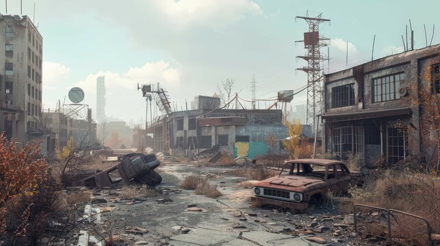 Discover a bustling cityscape through the lens of urban exploration Dive into detailed environmental backgrounds, capturing the essence of each location from unique and unexpected camera angles