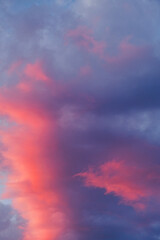 colorful and dramatic sunset clouds