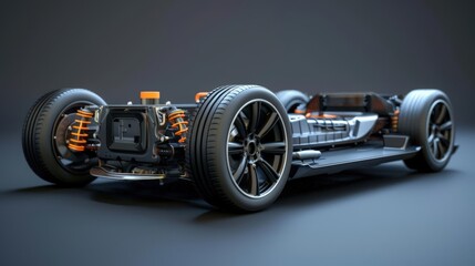 Express the sophistication of electric vehicles in a mesmerizing 3D illustration