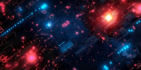 Fototapeta premium AI artificial intelligence technology microchip background