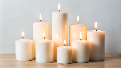 three burning candles