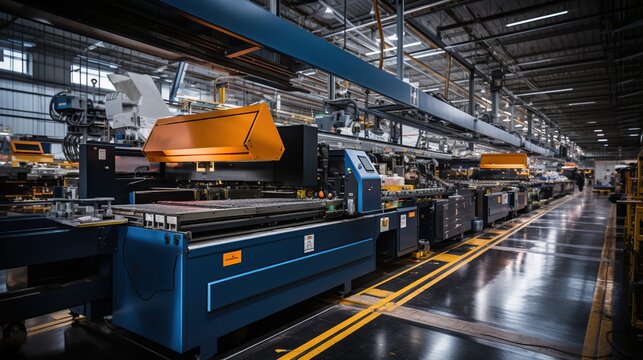 Modern industrial enterprise, having CNC automation solutions, pallet systems, arc welding machines, and FPI cleaning units.