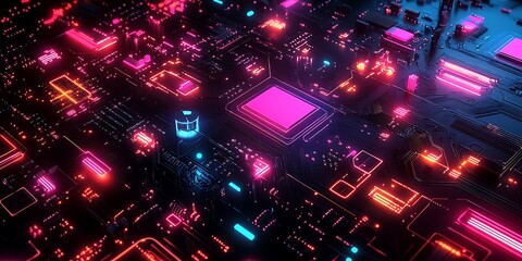 Obraz premium AI artificial intelligence technology microchip background